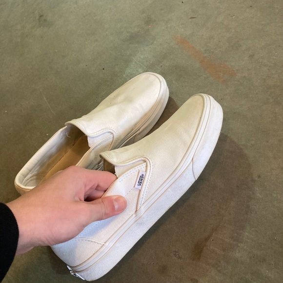 Vans white slip on’s shoes - Picture 1 of 5